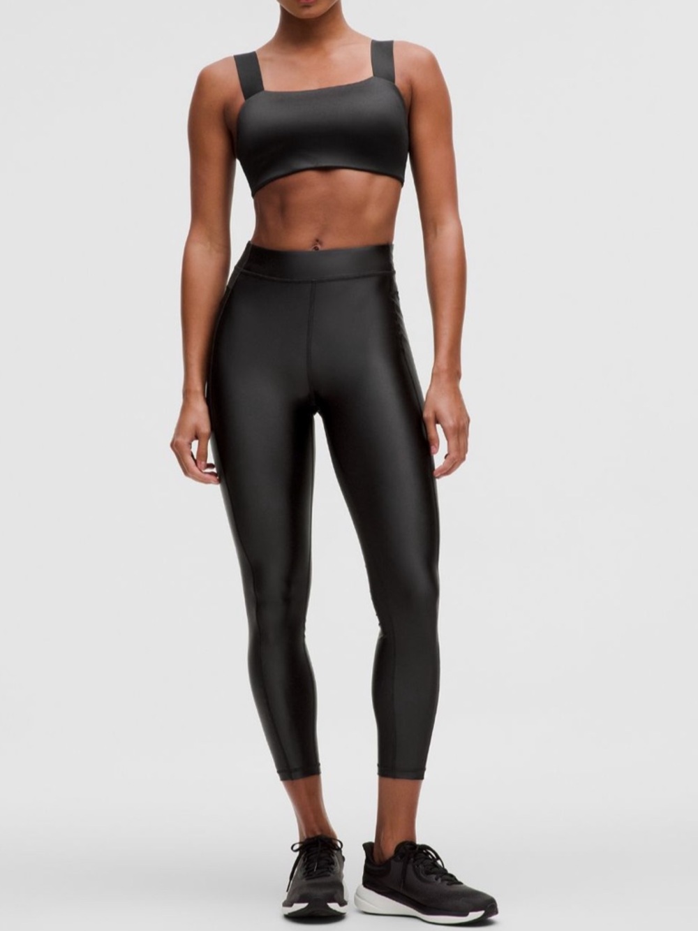 Lululemon Satin Shine High-Rise Cropped Leggings - BLACK